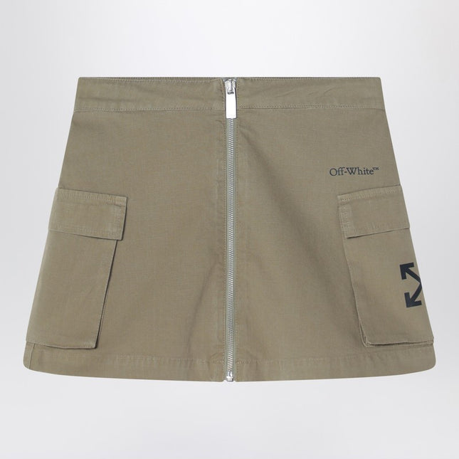 Off White Off-White™ Khaki cotton zip skirt