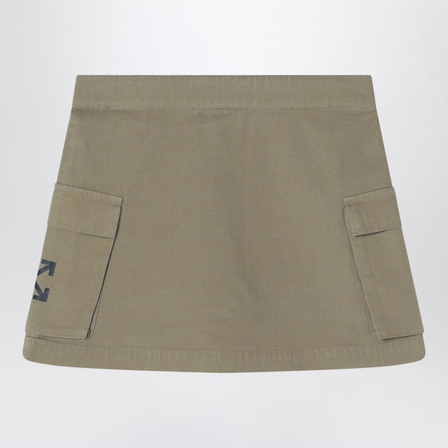 Off White Off-White™ Khaki cotton zip skirt