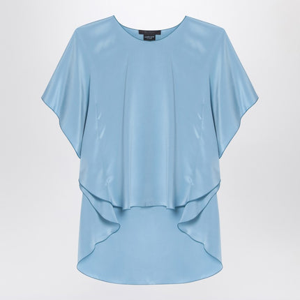 Max Mara Pianoforte Light blue flowy silk blouse