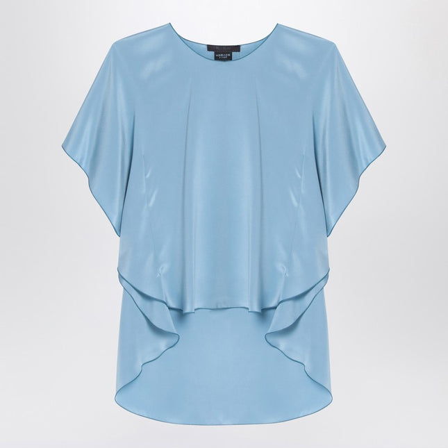 Max Mara Pianoforte Light blue flowy silk blouse