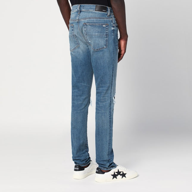 AMIRI Blue skinny jeans with rips