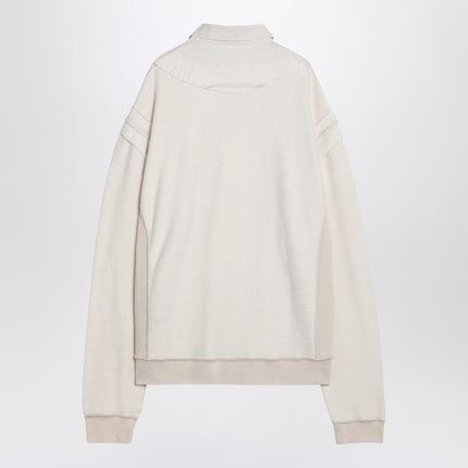 Maison Margiela Distressed-effect ecru sweatshirt