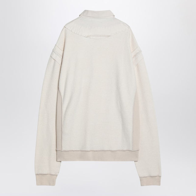 Maison Margiela Distressed-effect ecru sweatshirt