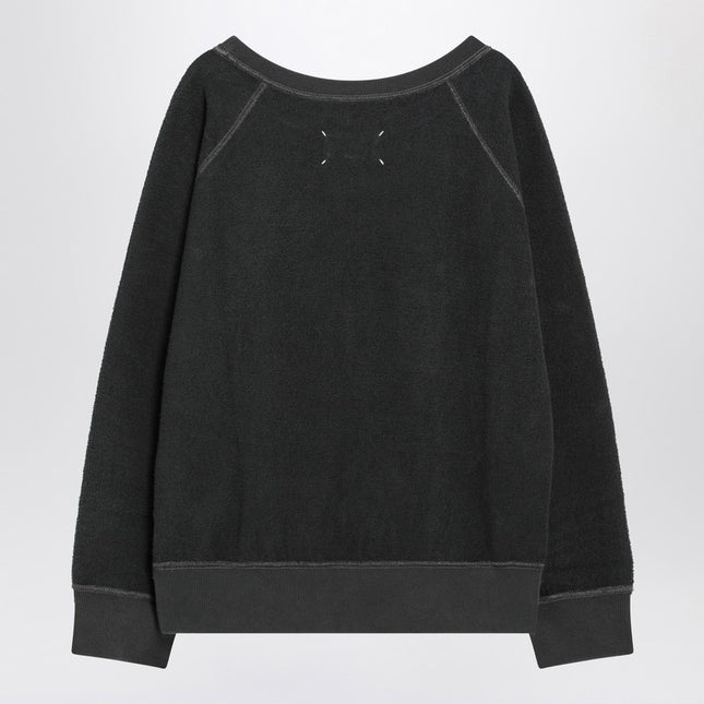 Maison Margiela Faded black sweatshirt in cotton with logo