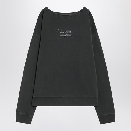 Maison Margiela Faded black sweatshirt with printed logo