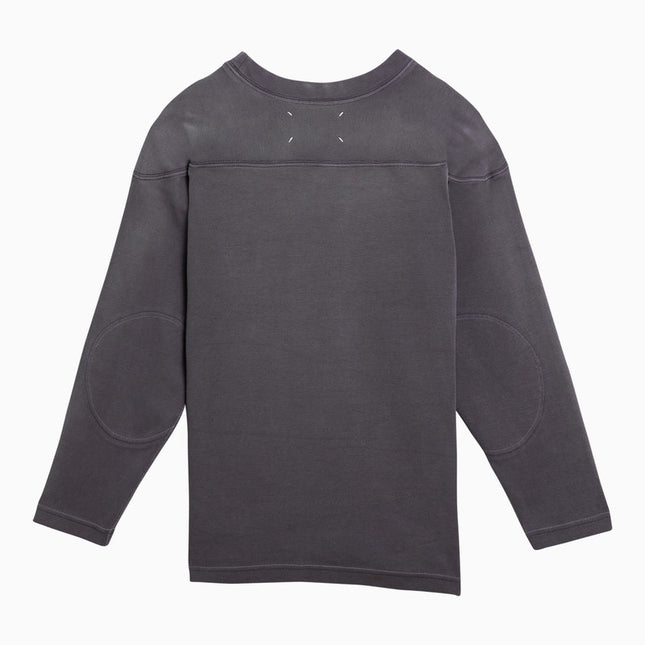 Maison Margiela Aubergine-coloured cotton sweater with logo