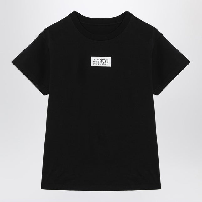 MM6 Maison Margiela Black T-shirt with Numeric Signature