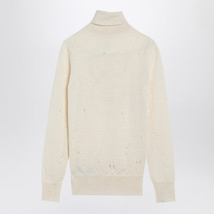 MM6 Maison Margiela Distressed turtleneck sweater with Numeric Signature