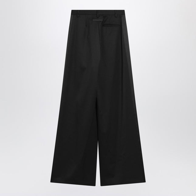 MM6 Maison Margiela Black satin palazzo pants