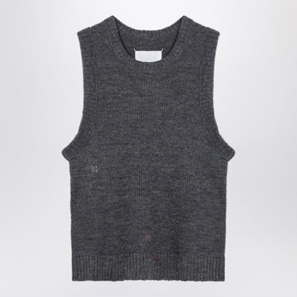 Maison Margiela Grey knitted sleeveless top