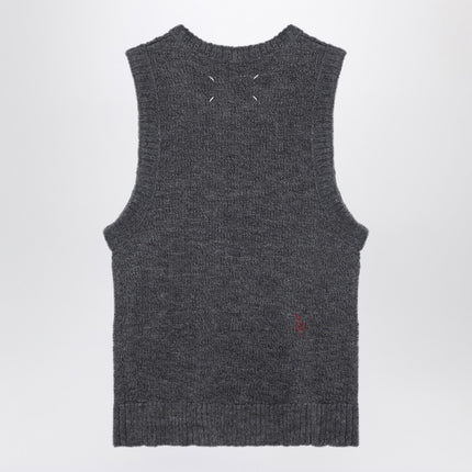Maison Margiela Grey knitted sleeveless top