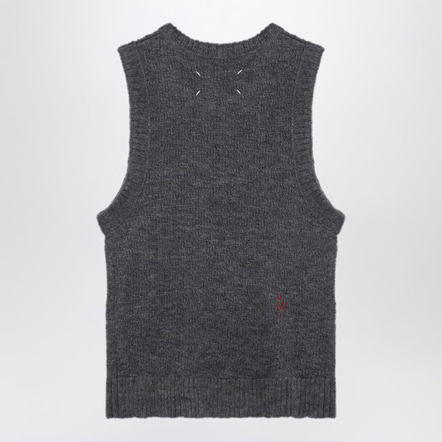 Maison Margiela Grey knitted sleeveless top