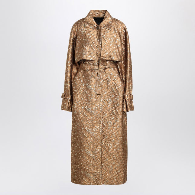 Max Mara Atelier Trench in gold colour in jacquard