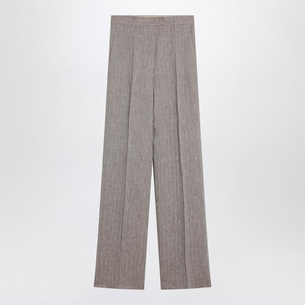 Max Mara Studio Beige straight linen pants