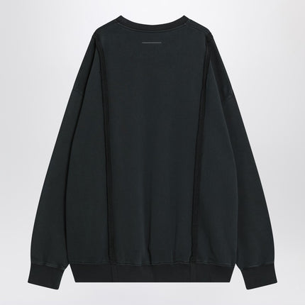 MM6 Maison Margiela Black sweatshirt with Numeric logo in cotton
