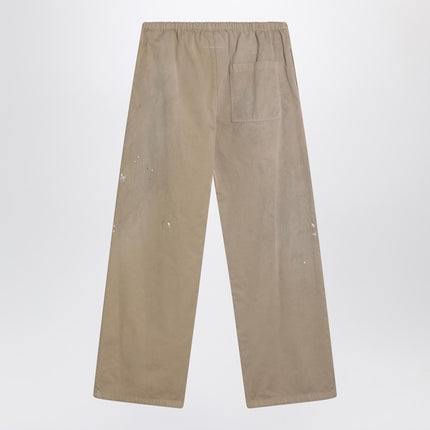 MM6 Maison Margiela Wide beige trousers with brushstrokes