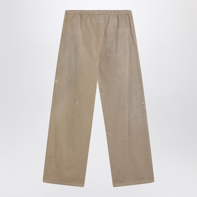 MM6 Maison Margiela Wide beige trousers with brushstrokes