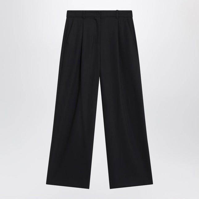 S Max Mara Midnight blue crêpe wool trousers