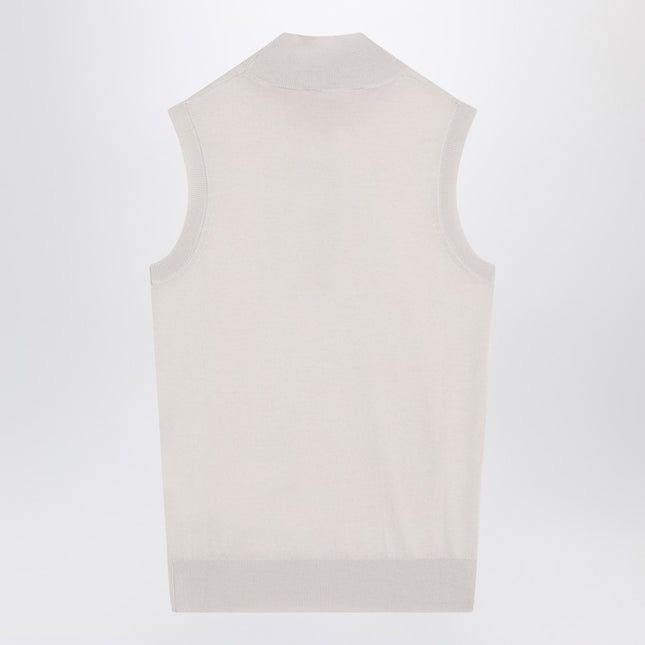S Max Mara White turtleneck vest in wool