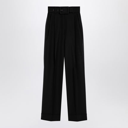 Max Mara Pianoforte Black Grain de Poudre wool trousers