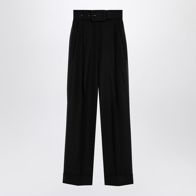 Max Mara Pianoforte Black Grain de Poudre wool trousers