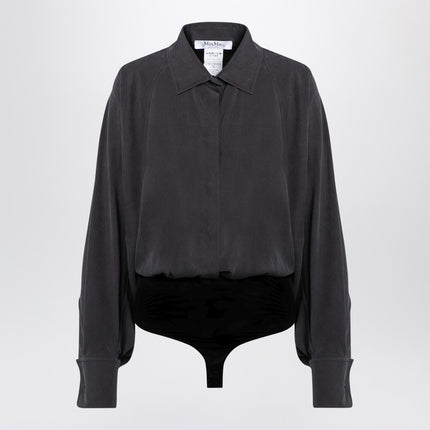 Max Mara Anthracite grey silk body shirt