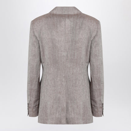 Max Mara Studio Beige single-breasted linen jacket