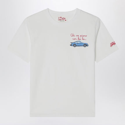 MC2 Saint Barth White T-shirt with car print