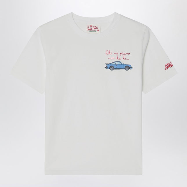 MC2 Saint Barth White T-shirt with car print