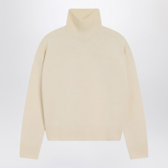 Ami Paris Ivory Ami De Coeur turtleneck sweater