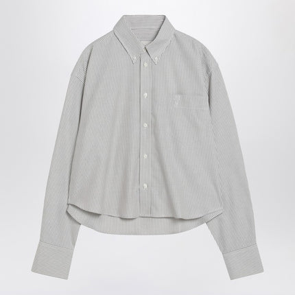 Ami Paris Striped Ami de Coeur cropped shirt