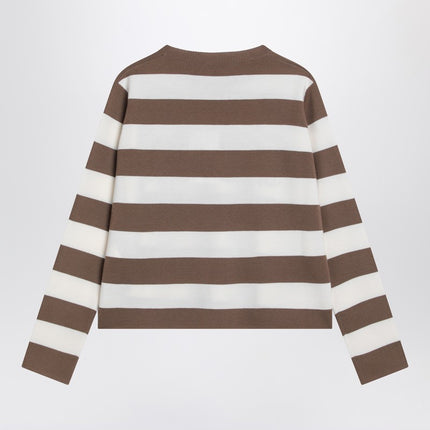 Max Mara Striped wool sweater with embroidery