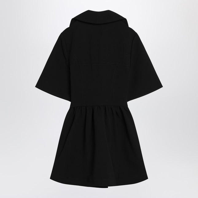 GANNI Black mini dress in crêpe