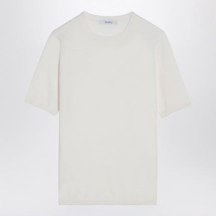 Max Mara White silk and cashmere crew-neck t-shirt