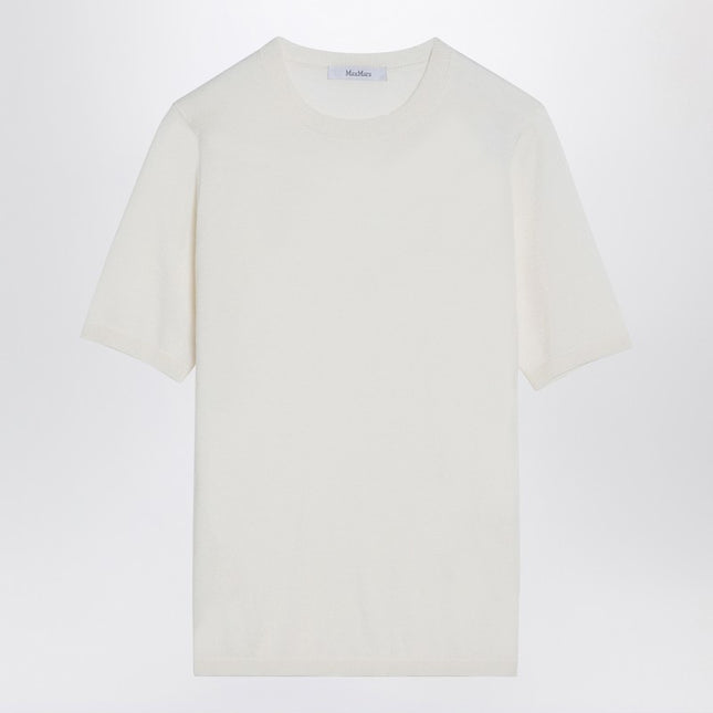Max Mara White silk and cashmere crew-neck t-shirt