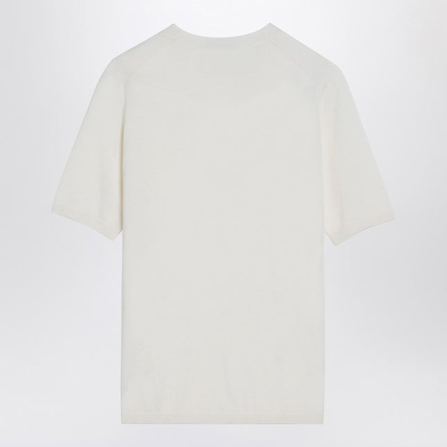 Max Mara White silk and cashmere crew-neck t-shirt